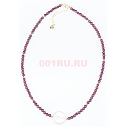 Бусы (размер 0,2x0,2x0,2 см) из граната 45 см - фото 186331