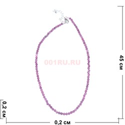 Бусы (размер бусины 0,2x0,2x0,2 см) из рубина граненого 42 см - фото 186346