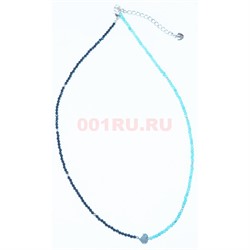 Бусы из голубой и синей шпинели 34 см - фото 186401
