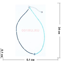 Бусы из голубой и синей шпинели 34 см - фото 186402