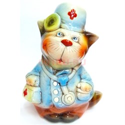 Фигурка из цветной керамики Кошка доктор - фото 187485
