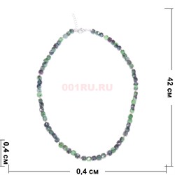 Бусы 45 см из цоизита (размер бусины 0,4x0,4 см) - фото 187578