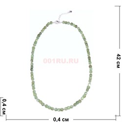 Бусы 45 см из хризопраза (размер бусин 0,4x0,4 см) - фото 187602