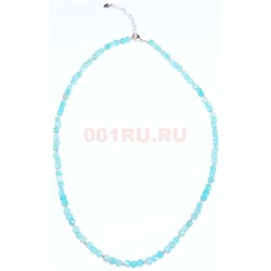 Бусы 45 см из бирюзового амазонита (размер бусин 0,3x0,3 см) - фото 187605