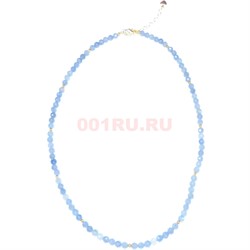 Бусы 45 см из танзанита (размер бусин 0,3x0,3 см) - фото 187631