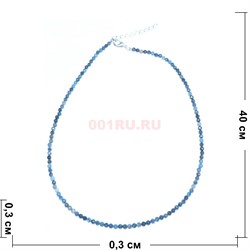 Бусы 45 см содалит граненый (размер бусин 0,3x0,3 см) - фото 187636