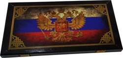 Нарды деревянные 50 см Герб РФ и триколор - фото 188441