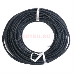 Шнурок кожаный плетеный диаметр 4 мм длина 50 м - фото 188496