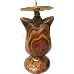 Подсвечник из оникса "Тюльпан" 2х4 дюйма на 1 свечу - фото 189436
