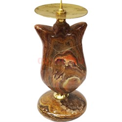 Подсвечник из оникса "Тюльпан" 2х4 дюйма на 1 свечу - фото 189437