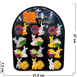 Магниты Кролики (KL-4187) с корзинкой 12 шт/упаковка - фото 192247