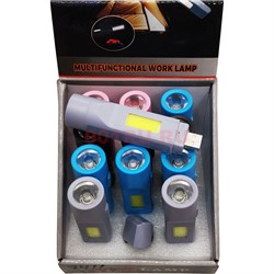 Фонарик + лампа (7411) с USB зарядкой 12 шт/упаковка - фото 192507