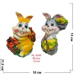 Кролики 13 см с урожаем (KL-4246) из полистоуна символ 2023 года - фото 192733