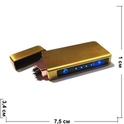 Зажигалка USB металл двойной разряд с подсветкой - фото 193100