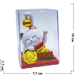 Котик со слитком Манеки Неко (NS-008K) на солнечных панелях 10 см - фото 193851