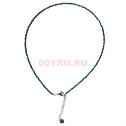 Чокер 2 мм из малахита 40 см - фото 195394