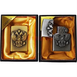 Зажигалка газовая «орел герб России» 2 цвета под бензиновую - фото 195498