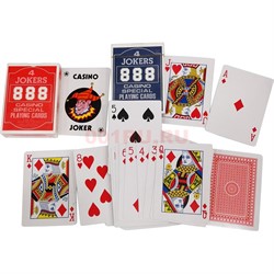 Карты игральные 54 шт 4 Jokers 888 с пластиковым покрытием - фото 196455
