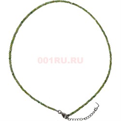 Чокер 2 мм циркон светло-зеленый 40 см - фото 196541
