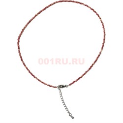 Чокер 2 мм из родонита 40 см - фото 196562