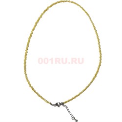 Чокер 2 мм из цитрина цвет желтый 40 см - фото 196594