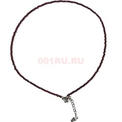 Чокер 2 мм из темного граната 40 см - фото 196644