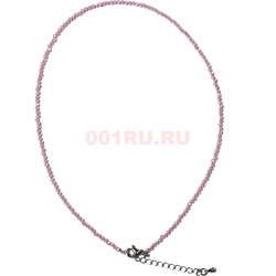 Чокер 2 мм из розового кварца 40 см - фото 196647