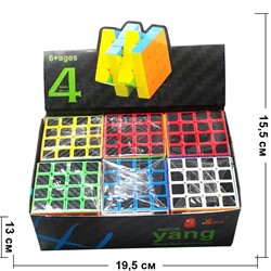 Кубик головоломка 4x4 Magic Cube 62 мм 6 шт/упаковка - фото 196758