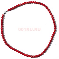 Бусы из коралла 6 мм круглые 45 см (имитация) - фото 199971