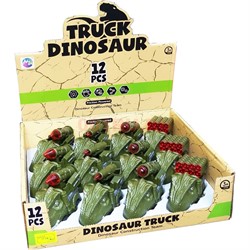 Машинка Динозавры военная Truck Dinosaur 12 шт/упаковка - фото 200309