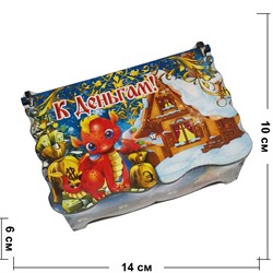 Шкатулка малая деревянная Драконы 10x14 см рисунки в ассортименте - фото 200850