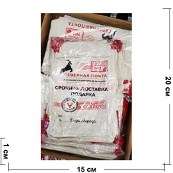 Пакет подарочный новогодний Северная почта 15x20 см 12 шт/упаковка - фото 201436