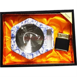 Набор подарочный Bonzon пепельница + бензиновая зажигалка - фото 202496