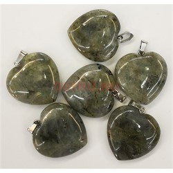 Сердце подвеска 3x3 см из лабрадора (цена за 1 шт) - фото 202530