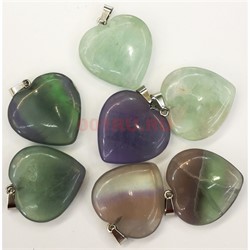 Сердце подвеска 3x3 см из флюорита (цена за 1 шт) - фото 202558
