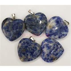 Сердце подвеска 3x3 см из содалита (цена за 1 шт) - фото 202564