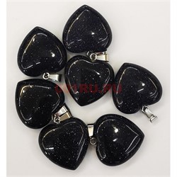 Сердце подвеска 2,5x2,5 см из синего авантюрина (цена за 1 шт) - фото 202566