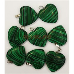 Сердце подвеска 2,5x2,5 см из малахита (цена за 1 шт) - фото 202586
