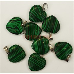 Сердце подвеска 2x2 см из малахита (цена за 1 шт) - фото 202602