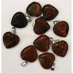 Сердце подвеска 2x2 см из обсидиана (цена за 1 шт) - фото 202604