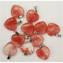 Сердце подвеска 2x2 см из розового халцедона (цена за 1 шт) - фото 202606