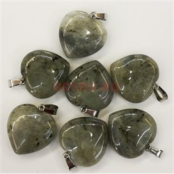 Сердце подвеска 2x2 см из лабрадора (цена за 1 шт) - фото 202638