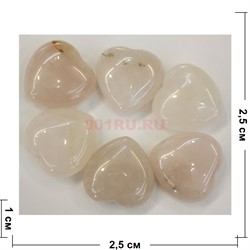 Сердца 2,5x2,5 см из натурального розового кварца (цена за 1 шт) - фото 202679