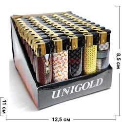 Зажигалка дешевая Unigold «рисунки узоры» пьезо 50 шт/упаковка - фото 204856