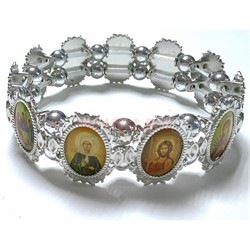 Браслет с иконками серебряный овальный 12 шт/упаковка - фото 204877