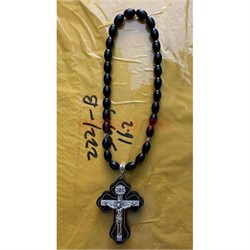 Четки христианские (2221-B) деревянный крест овальная бусина 12 шт/упаковка - фото 205287