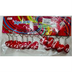 Брелок резиновый Сердце красное (KY-1497) Love 12 шт/упаковка - фото 205306