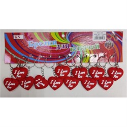 Брелок резиновый Сердце красное (KY-1498) Love 12 шт/упаковка - фото 205310
