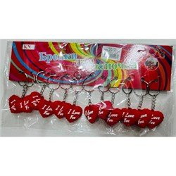 Брелок резиновый Сердце красное (KY-1498) Love 12 шт/упаковка - фото 205311