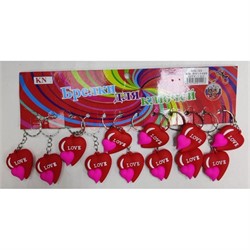 Брелок резиновый Сердце красное (KY-1499) Love 12 шт/упаковка - фото 205322